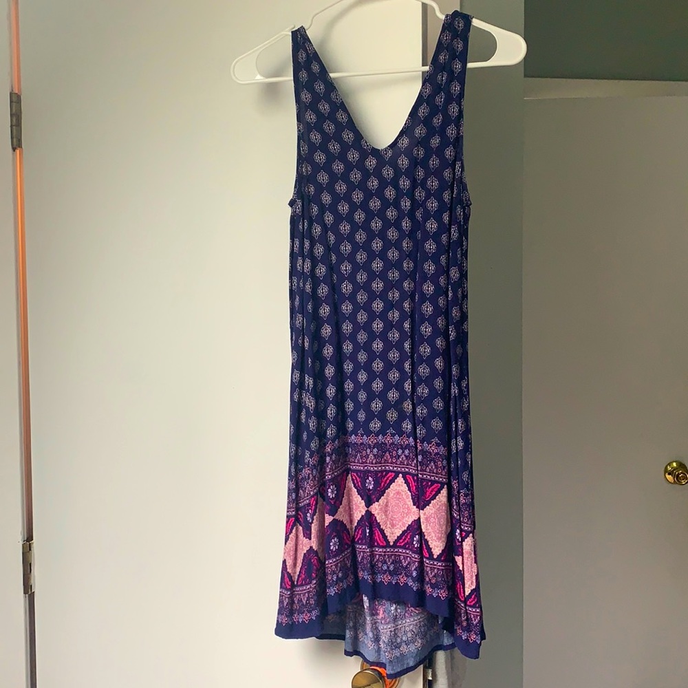 Blue/purple patterned dress from Francescas